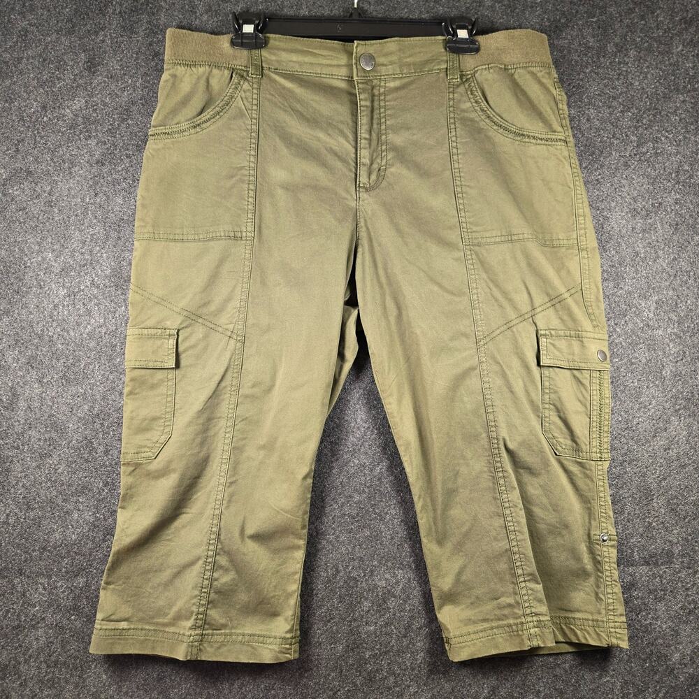 Lee Relaxed Fit Cargo Capri 16M Olive Green Convertible Length Resort Vacation